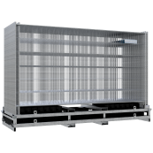 SET | with 29 construction fences and accessories | on storage and transport traverse | Mobile fence profi | with hooks and eyes, without connecting clamps